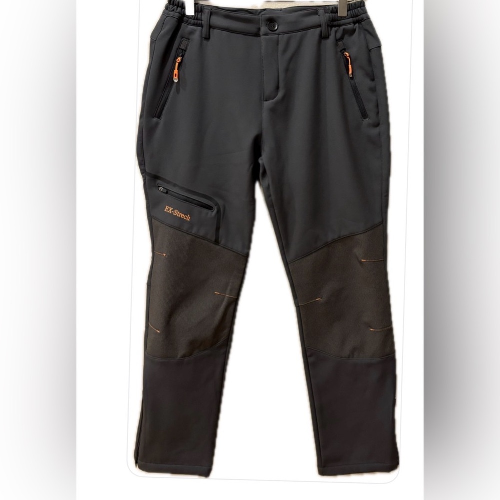 Postropaky NWOT Stretch Charcoal Fleece Line Waterproof Outdoor Pants 8S